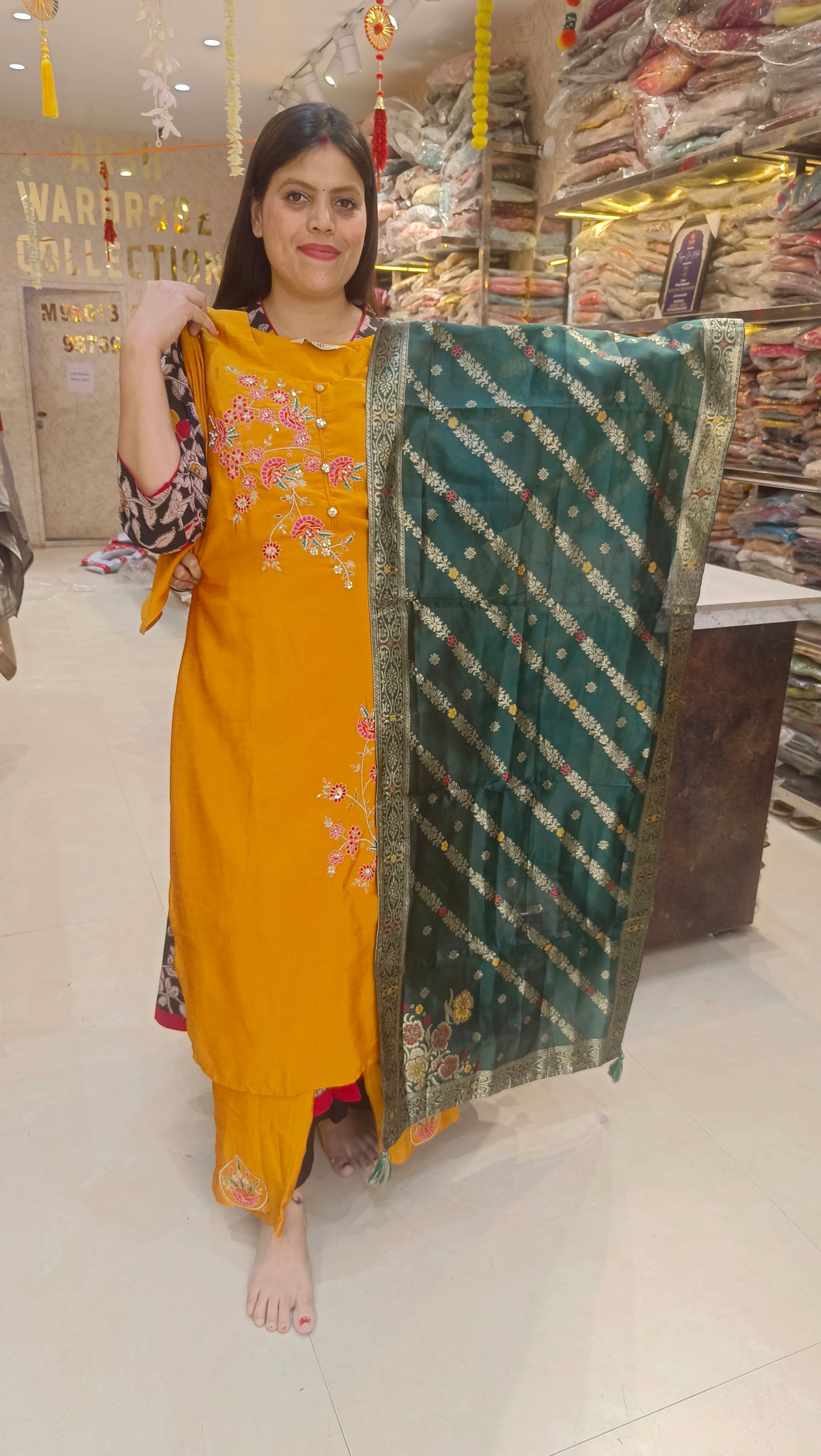 YELLOE PURE CHINON BEAUTIFUL DUPPTA SUIT