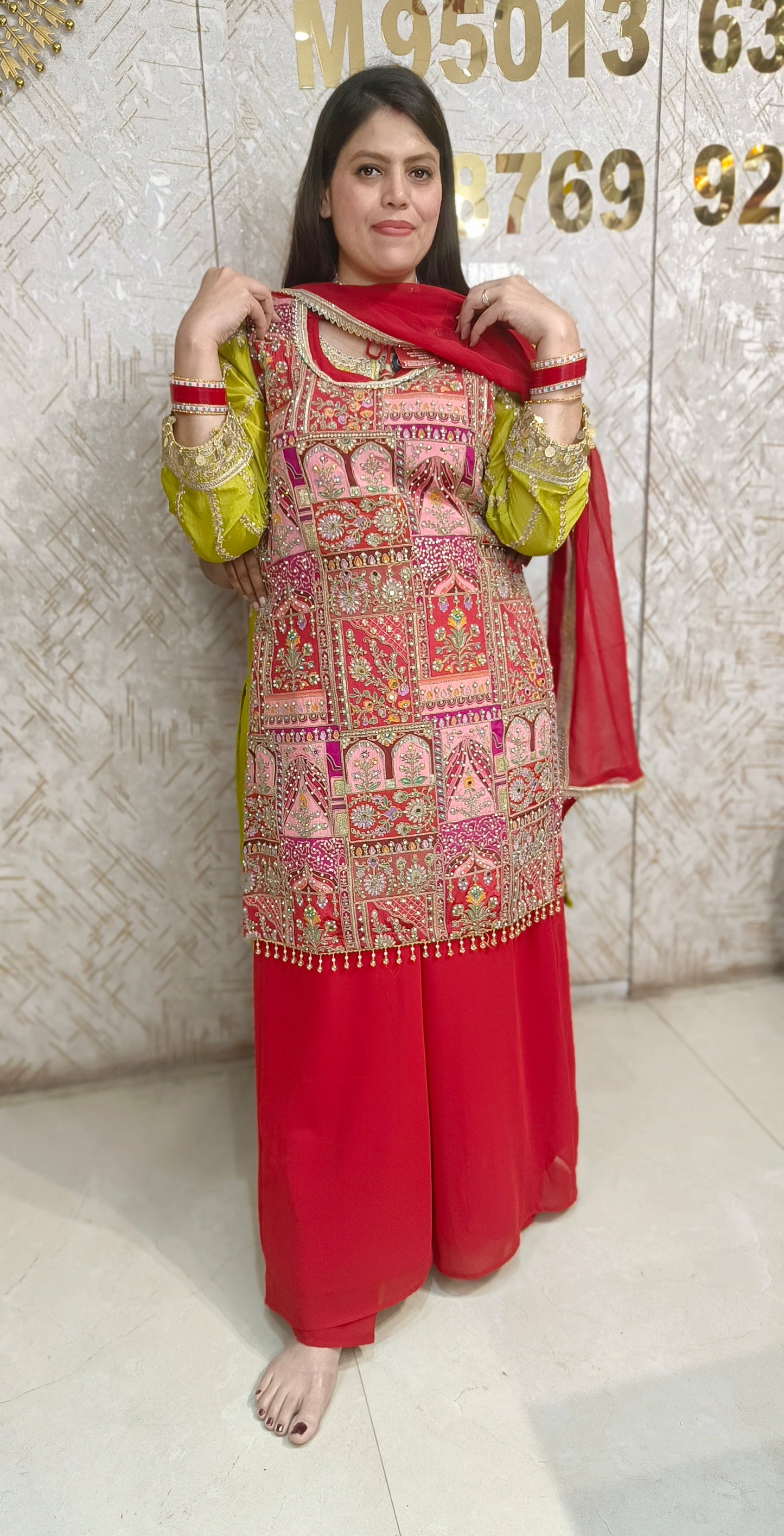 HOT PINK RAJA RANI DESIGN PLAZO SUIT