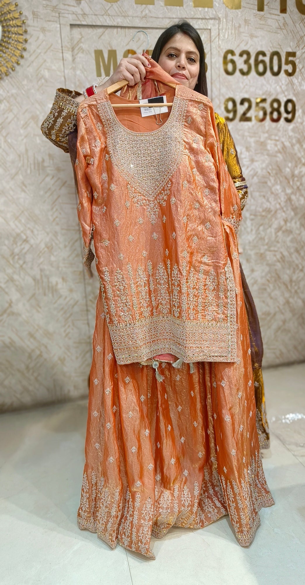 WEDDING WEAR FULL PEARL AND TILLA WORK DESIGNER LEHENGA