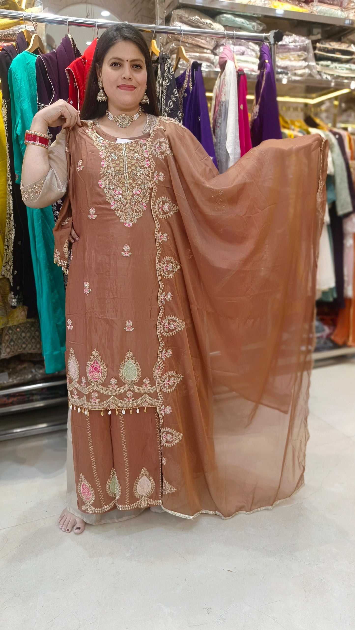 RUST HAND WORK BEAUTIFUL DESIGN SUIT