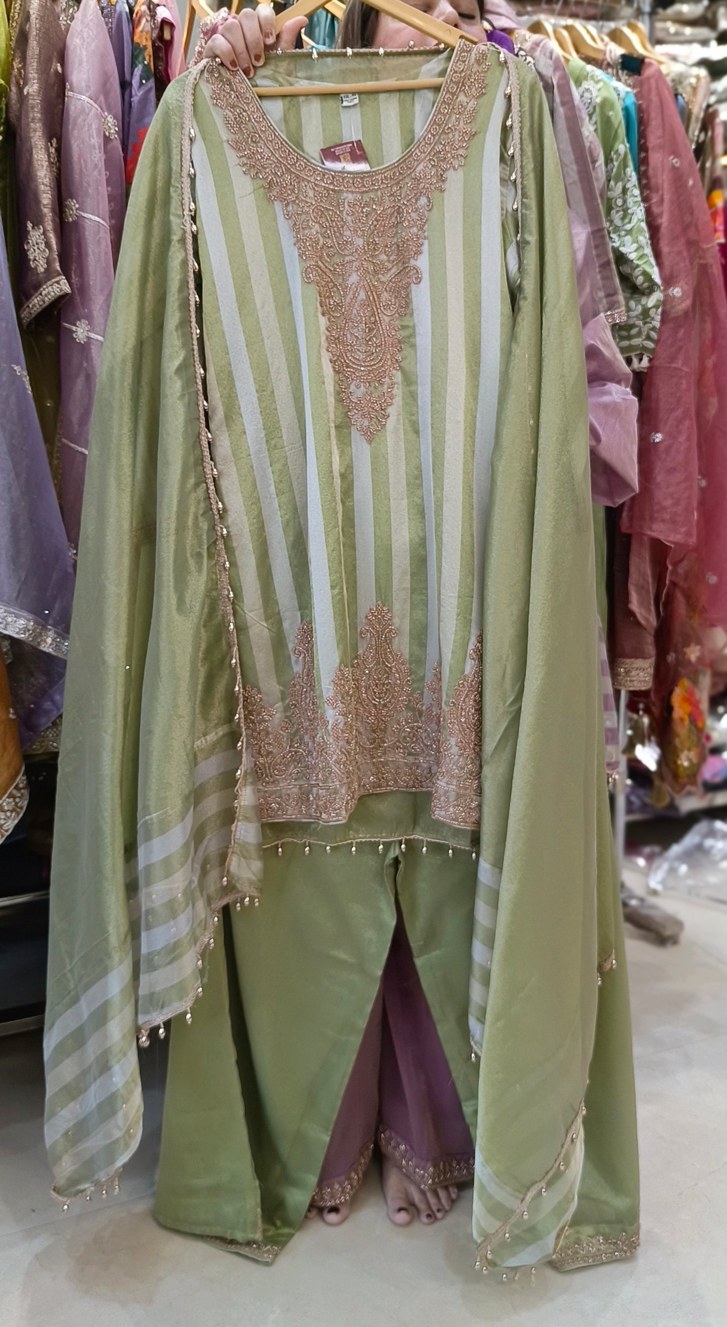 PREMIUM SHA SHA HANDWORK DESIGN SHORT KURTI WITH JAFFA