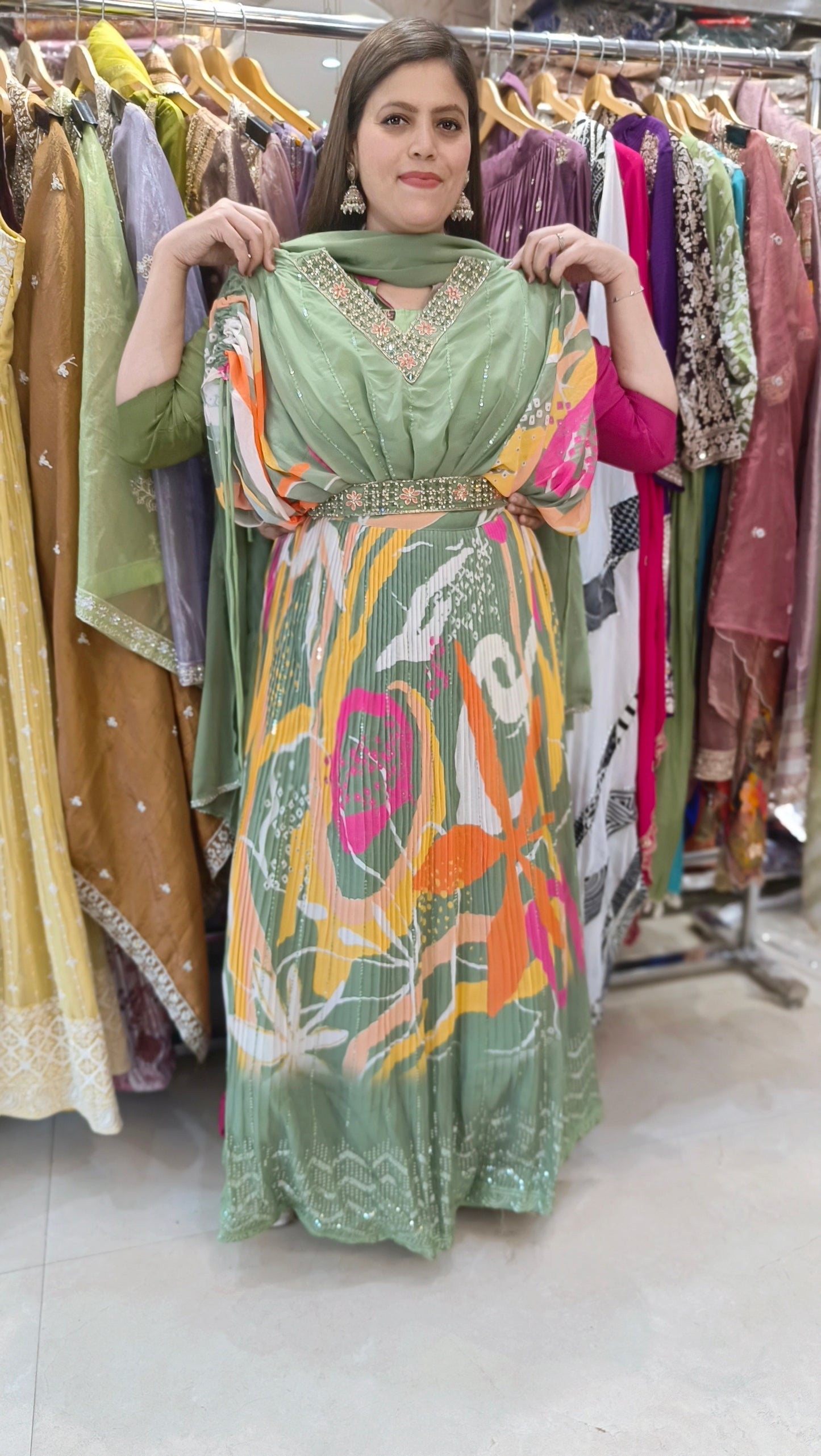 PURE GEORGET FLORAL DESIGN LEHENGA