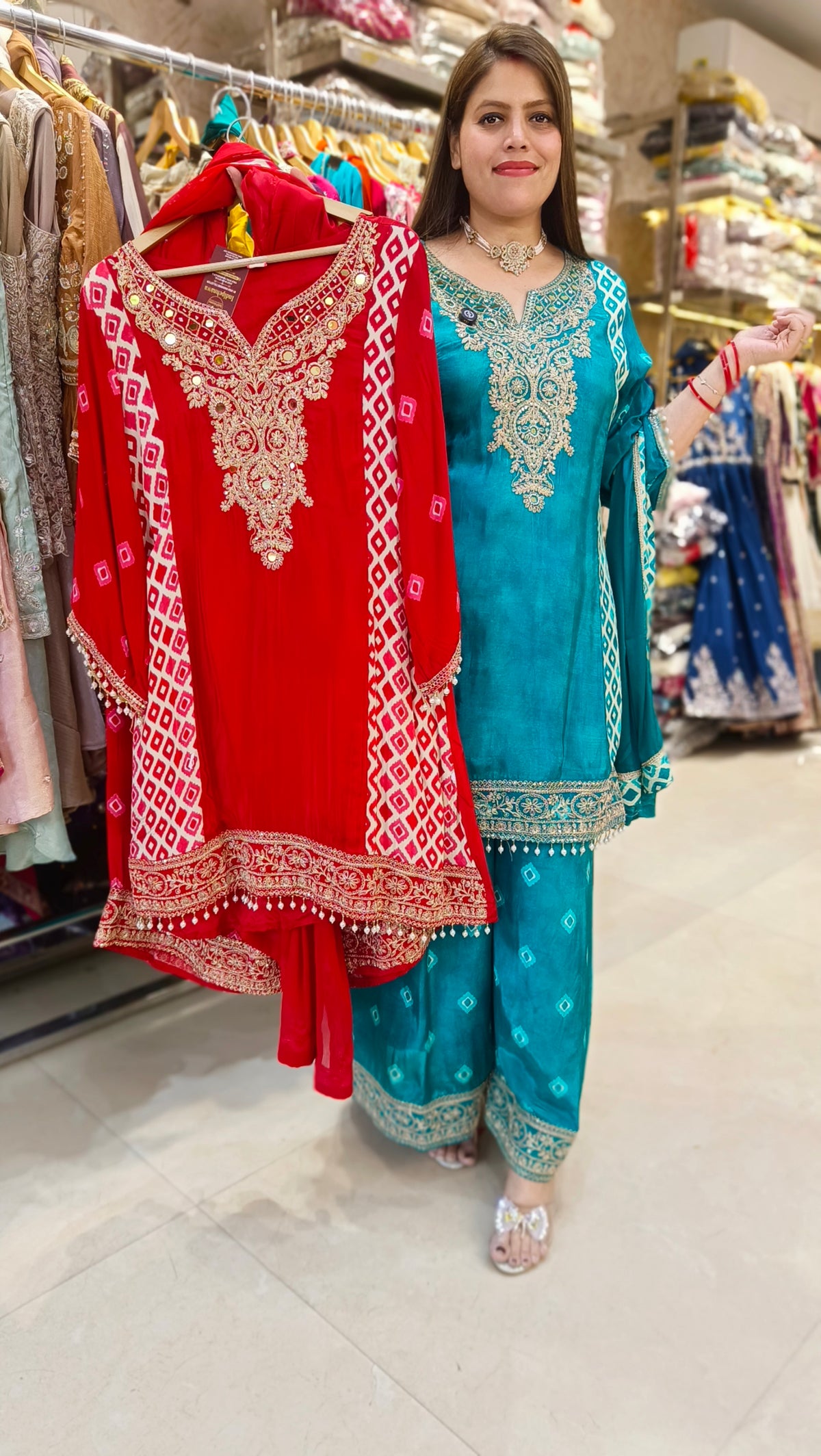 PURE GAJJI SILK JARKAN WORK JAFFA SUIT