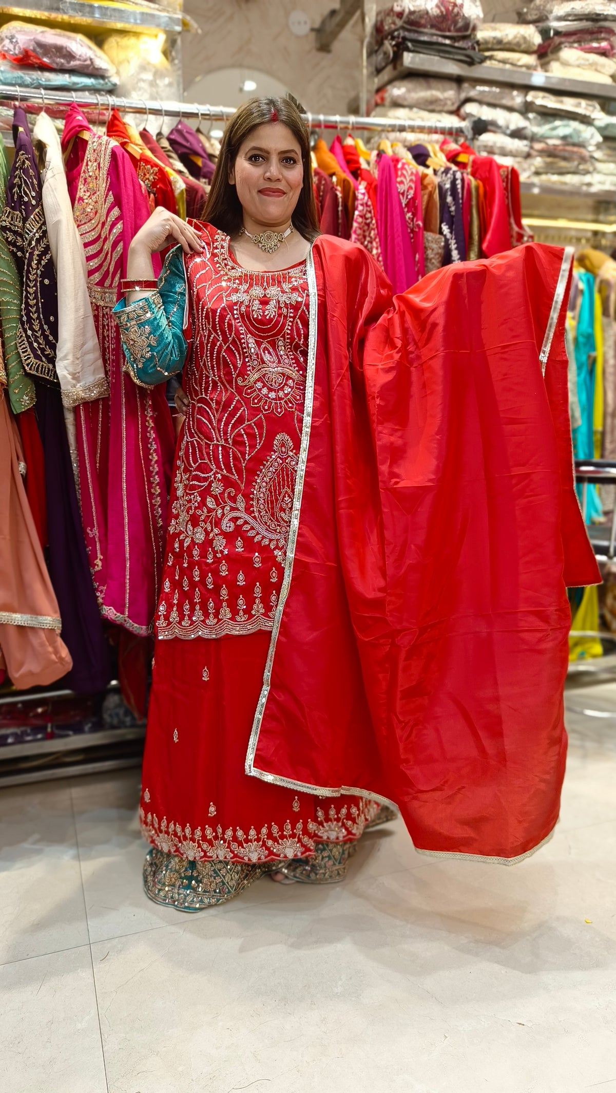 PURE SILK FULL HAND WORK JAFFA SUIT