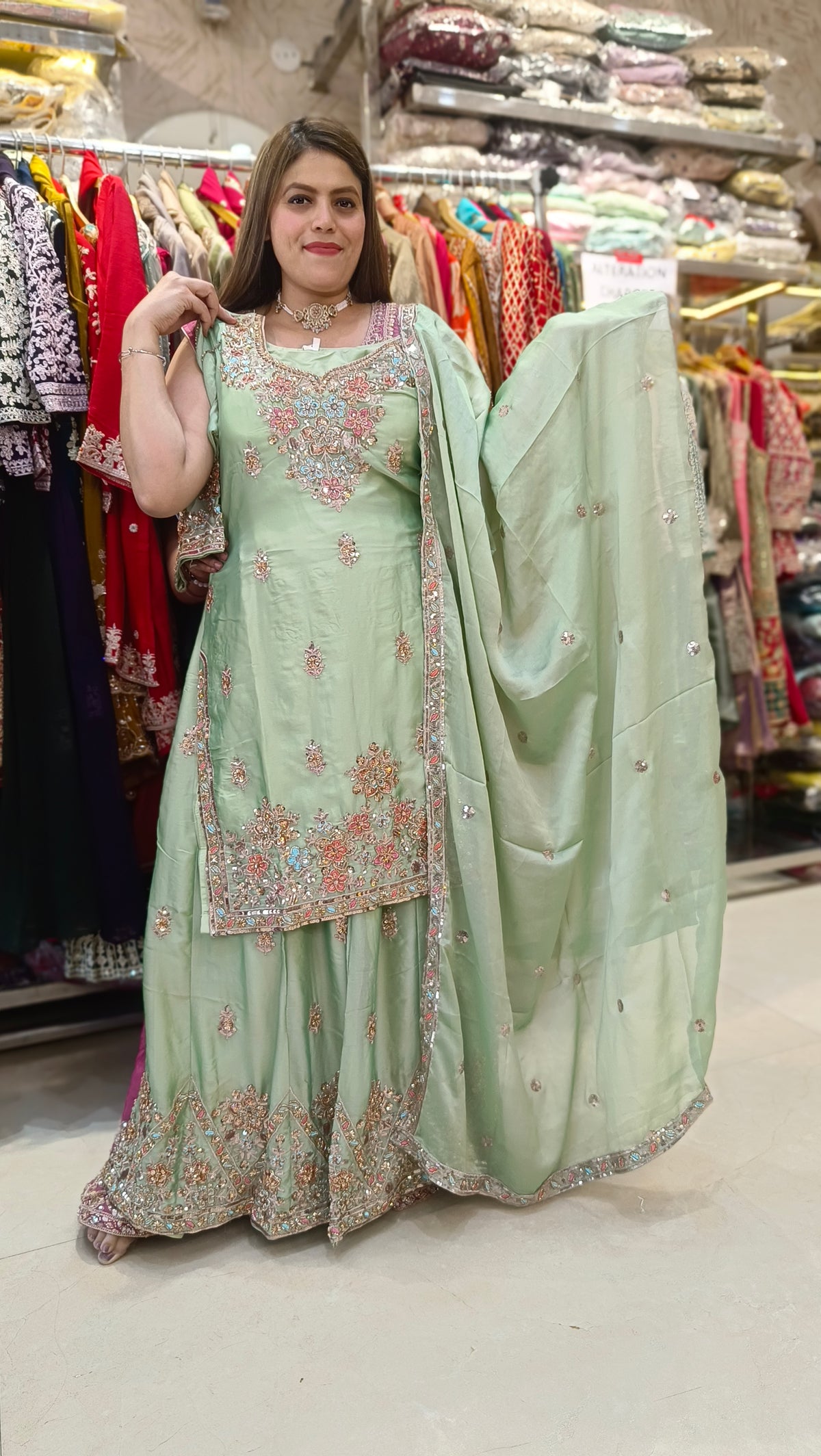 PREMIUM RUSHIAN SILK PESTAL SHADE JAFFA SUIT