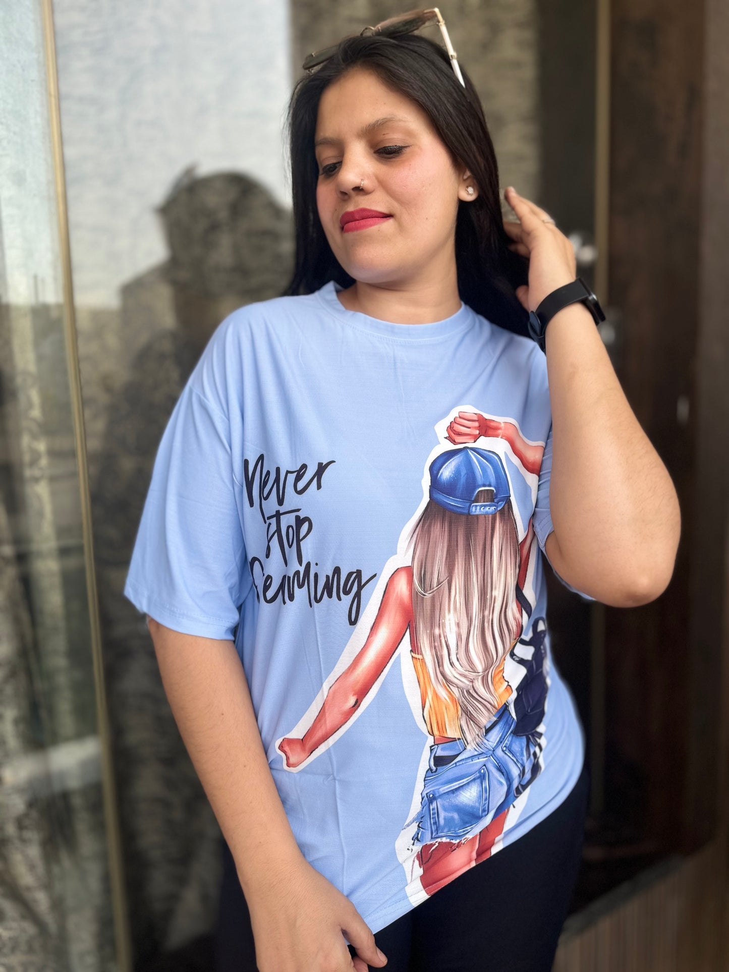 Baggie TShirt Never Stop Dreaming Print (T-008)