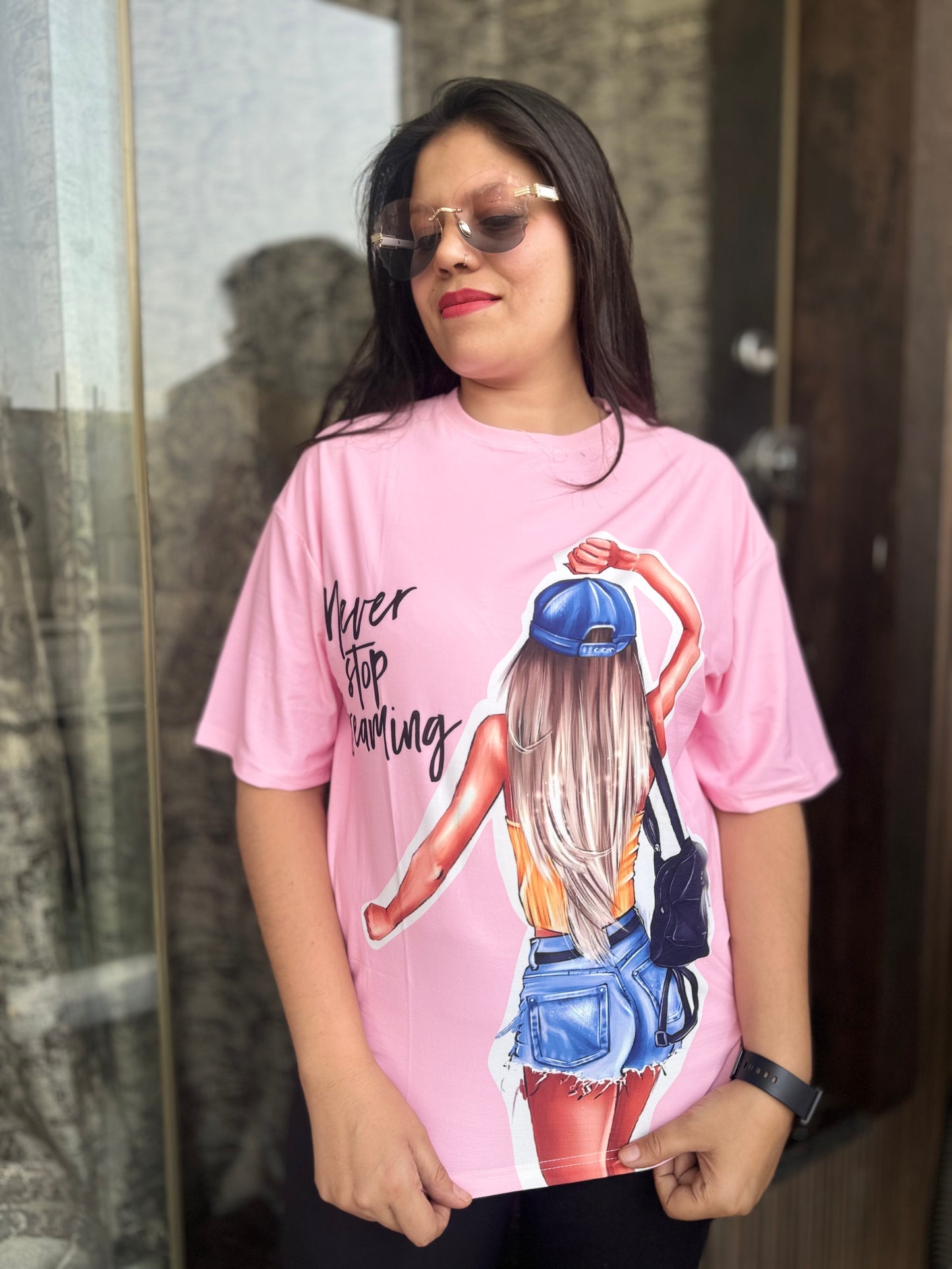 Baggie TShirt Never Stop Dreaming Print (T-008)