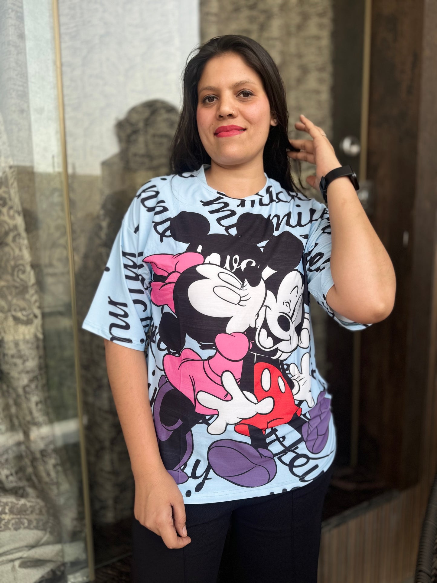 Baggie TShirt Micky Minnie Print (T-009)