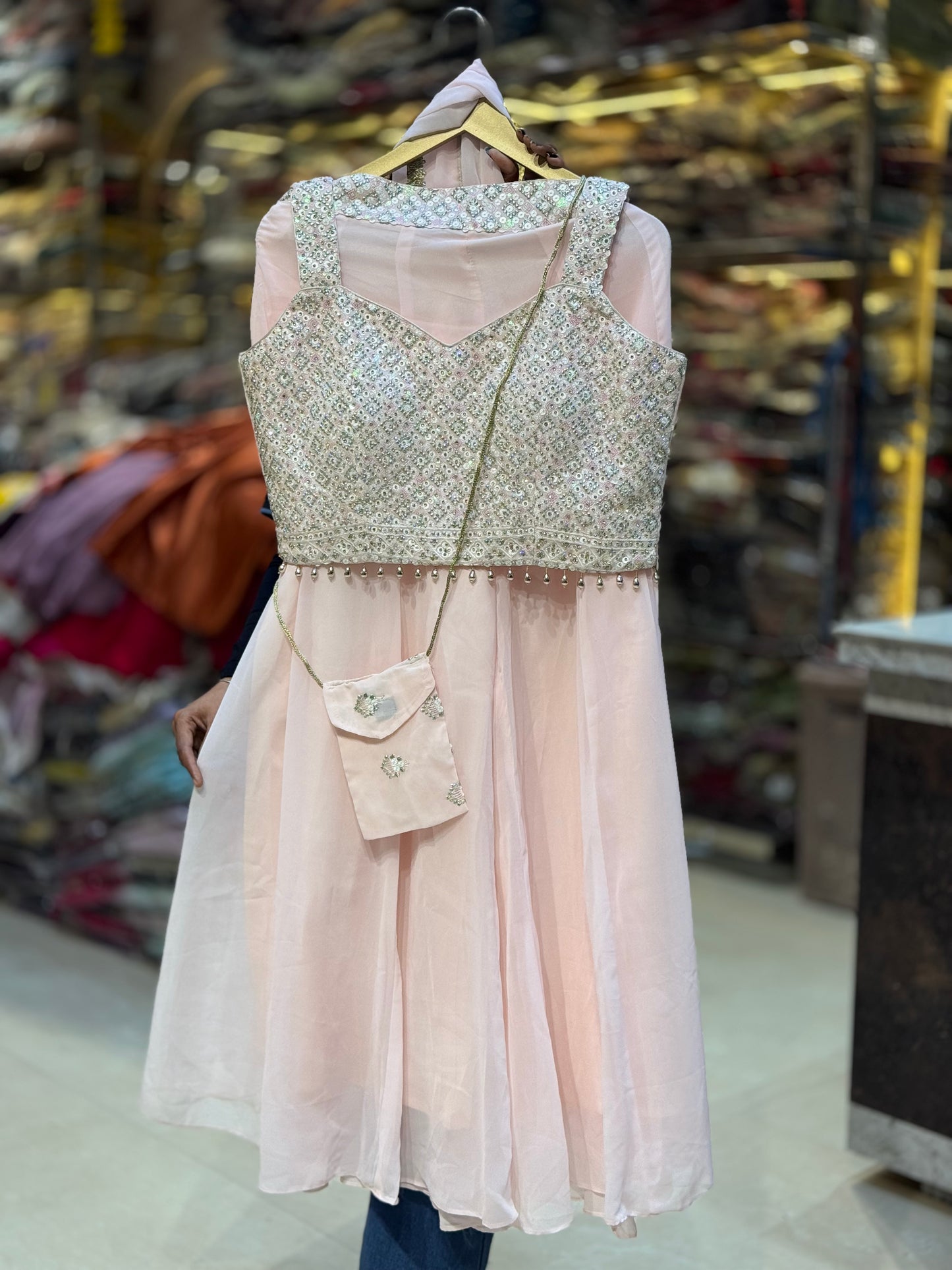 BABY PINK CROPE TOP WITH JAFFA