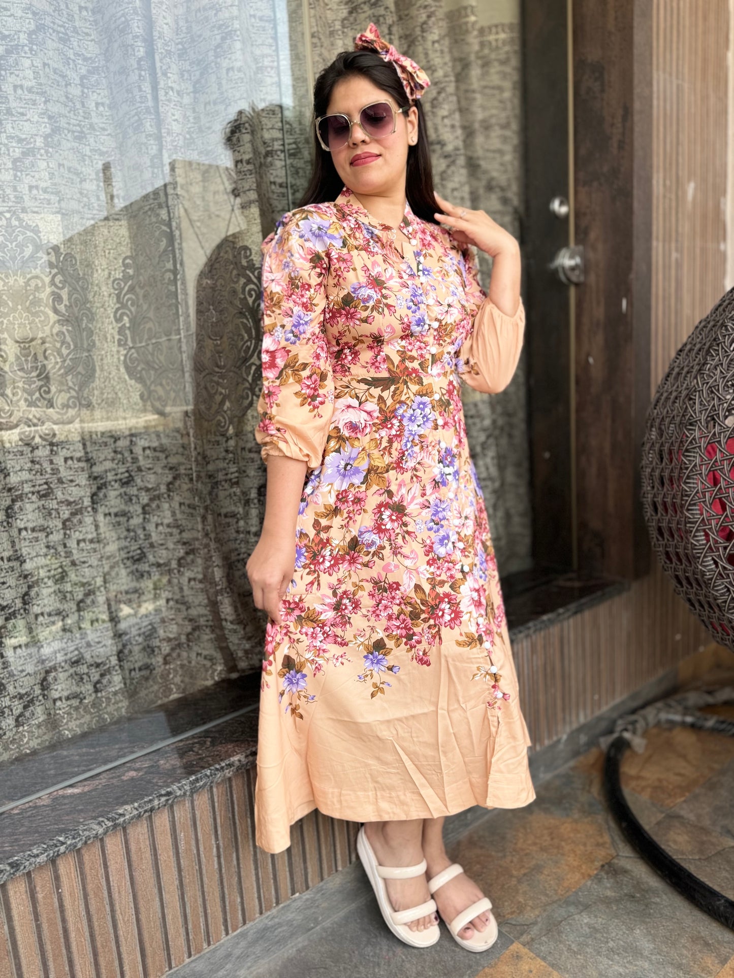Floral Print Maxi Dress (Dress 006)