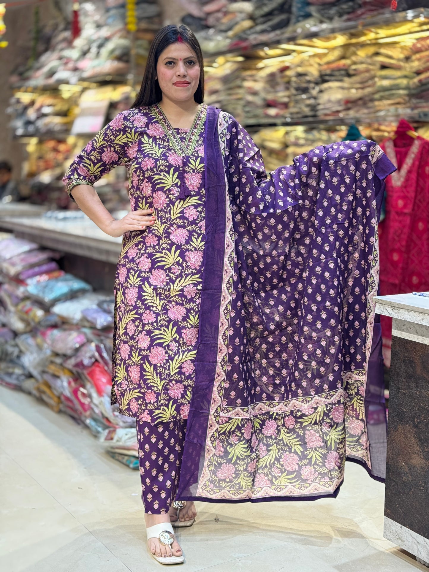DIGITAL DESIGNER COTTON SUIT WITH FULL BIG SIZE DUPPATA