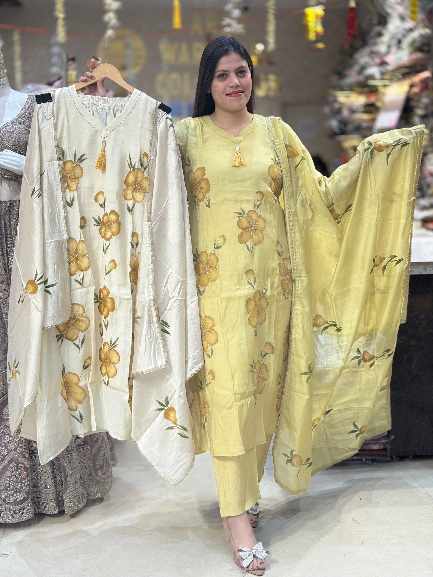 PURE COTTON A-LINE DESIGNER SUIT