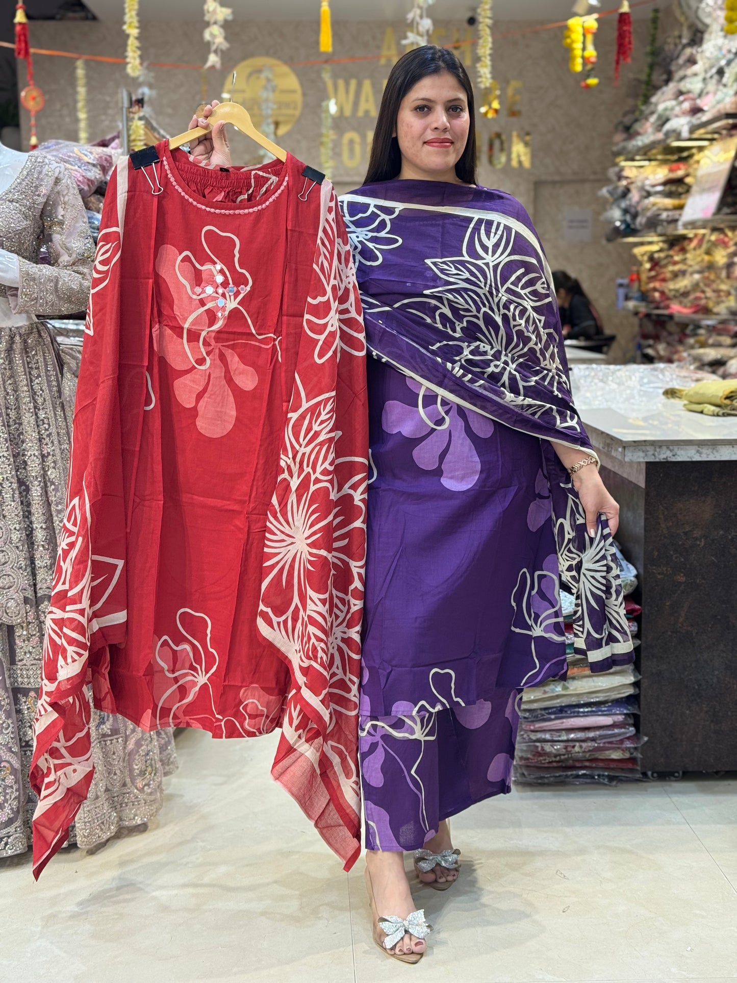 PURE COTTON BEAUTIFUL FLORAL PLAZO SUIT