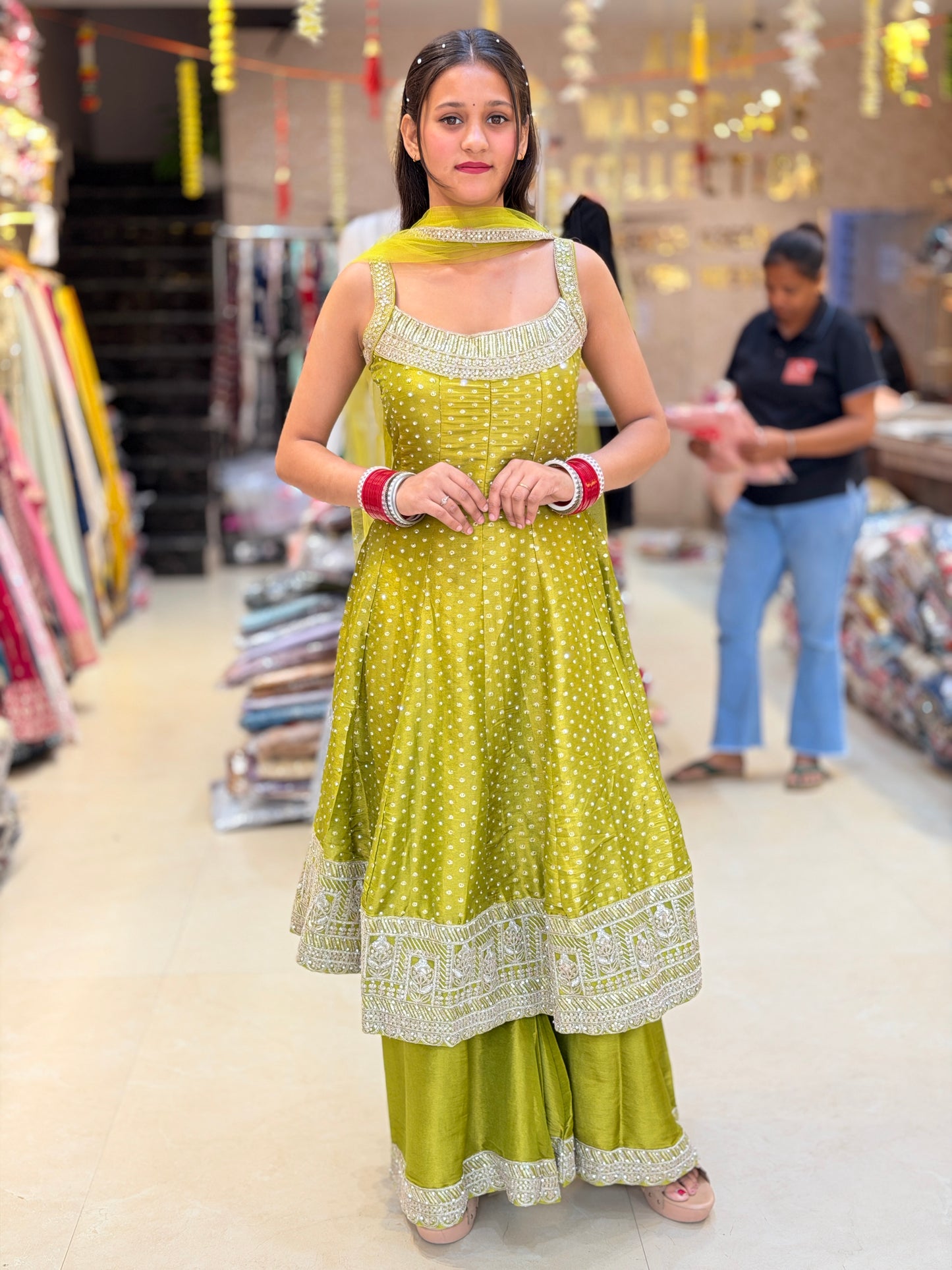 HEAVY ANARKALI WITH THE DESIGNER NECK