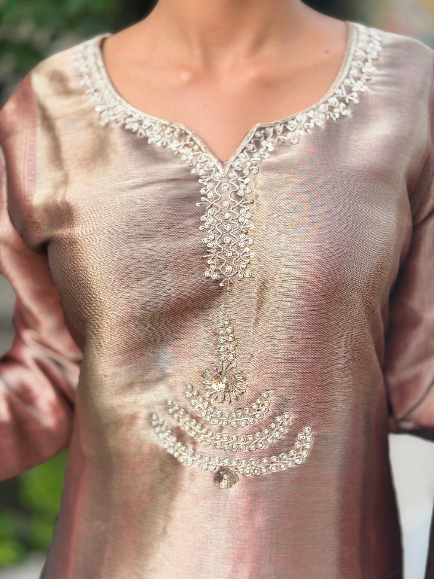 MEHROON KANCHIVRM OMBRE DESIGNER SUIT