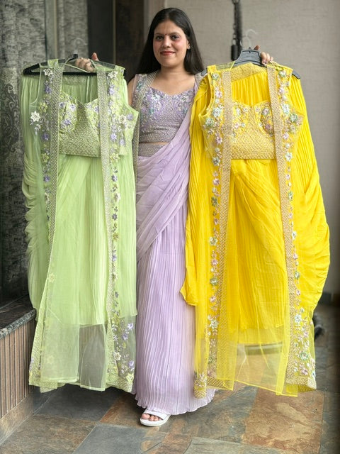 INDIPEHNAWA INDO-WESTREN 3 PIECE LEHNGA CUM SAREE