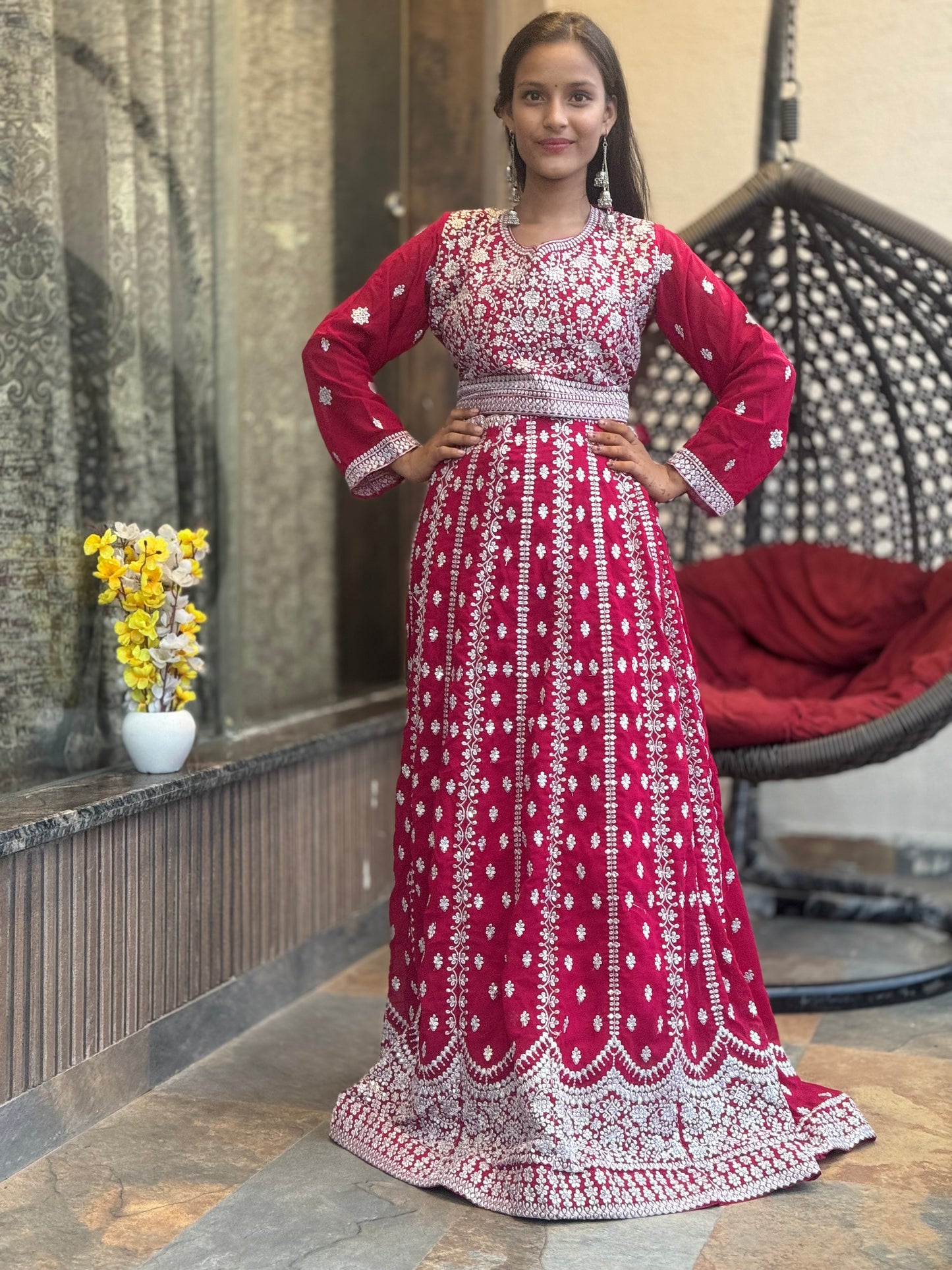 INDIPEHNAWA BEAUTIFUL HOT PINK LEHNGA