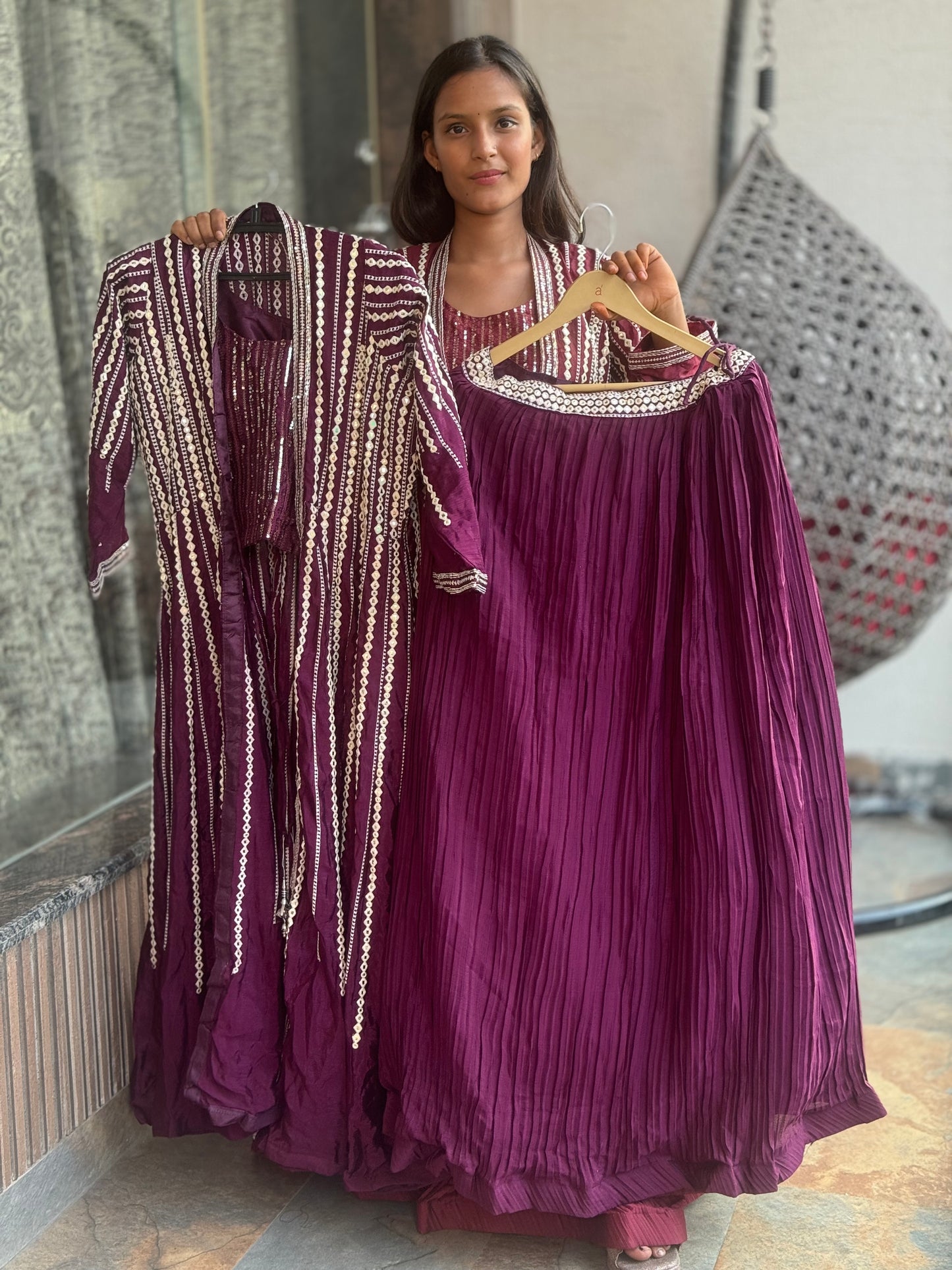 INDO WESTREN 3 PIECE SHRUG LEHNGA