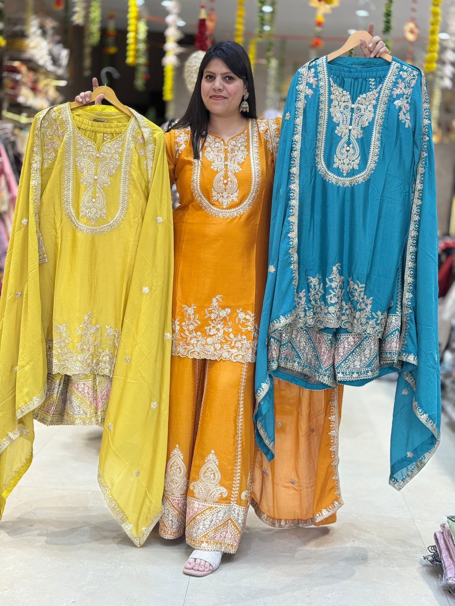 WEDDING SPECIAL CHINON PURE ZARI AND TILLA WORK JAFFA SUIT