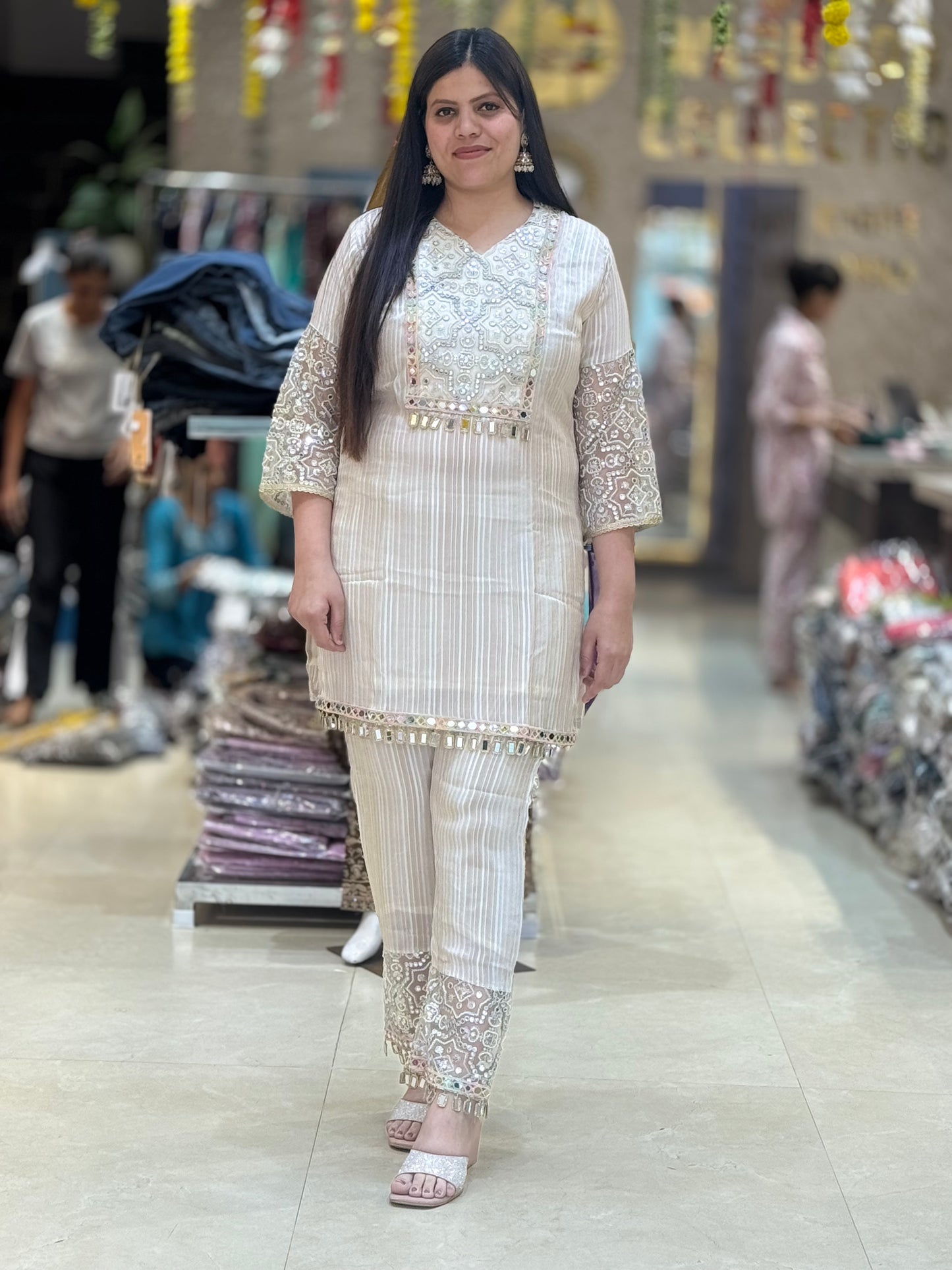 RUSSIAN SILK ORIGNAL MIRROR PAKISTANI DESIGNER CORDSET