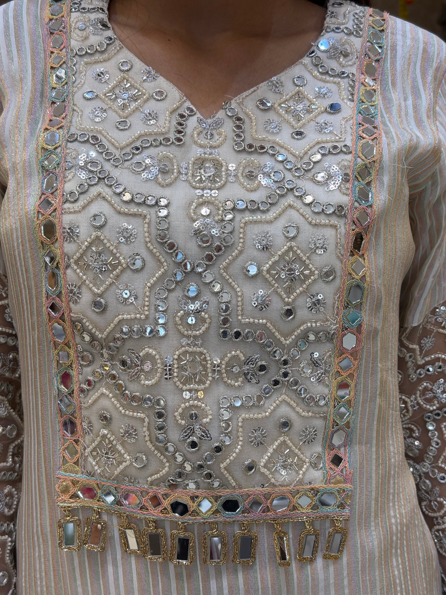 RUSSIAN SILK ORIGNAL MIRROR PAKISTANI DESIGNER CORDSET