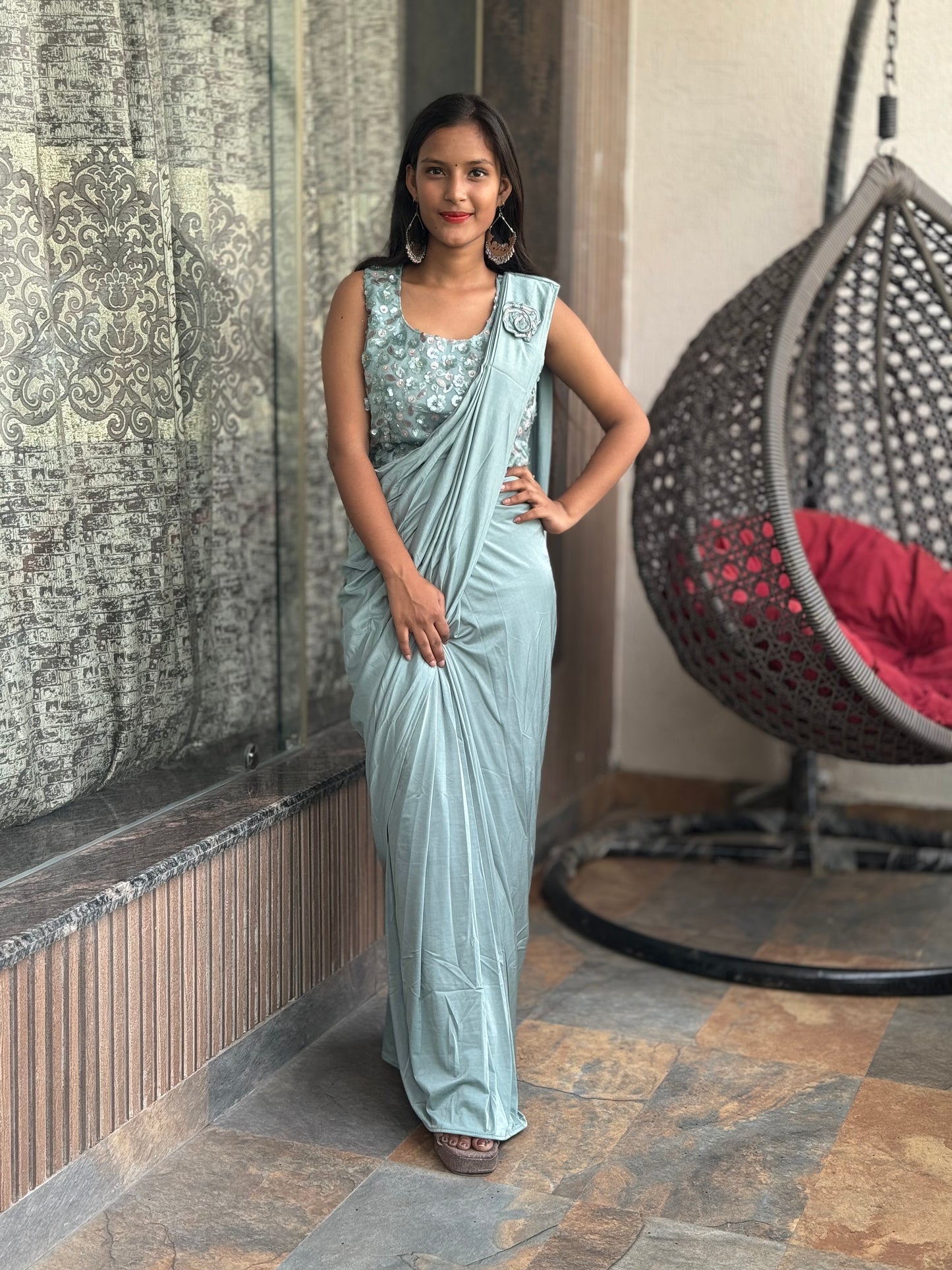 INDIPEHNAWA HEAVY DESINER DRAPE SAREE (SR-005)
