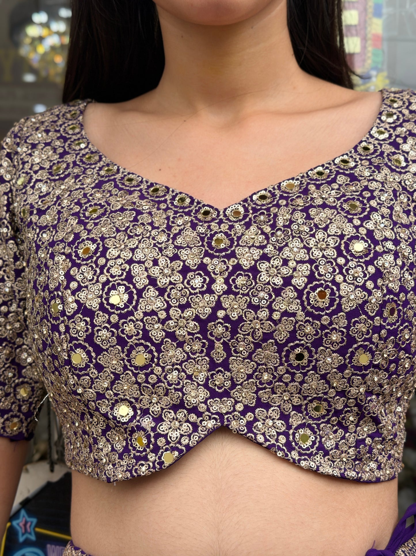 PURPLE LEHNGA WITH FULLY EMBROIDRY