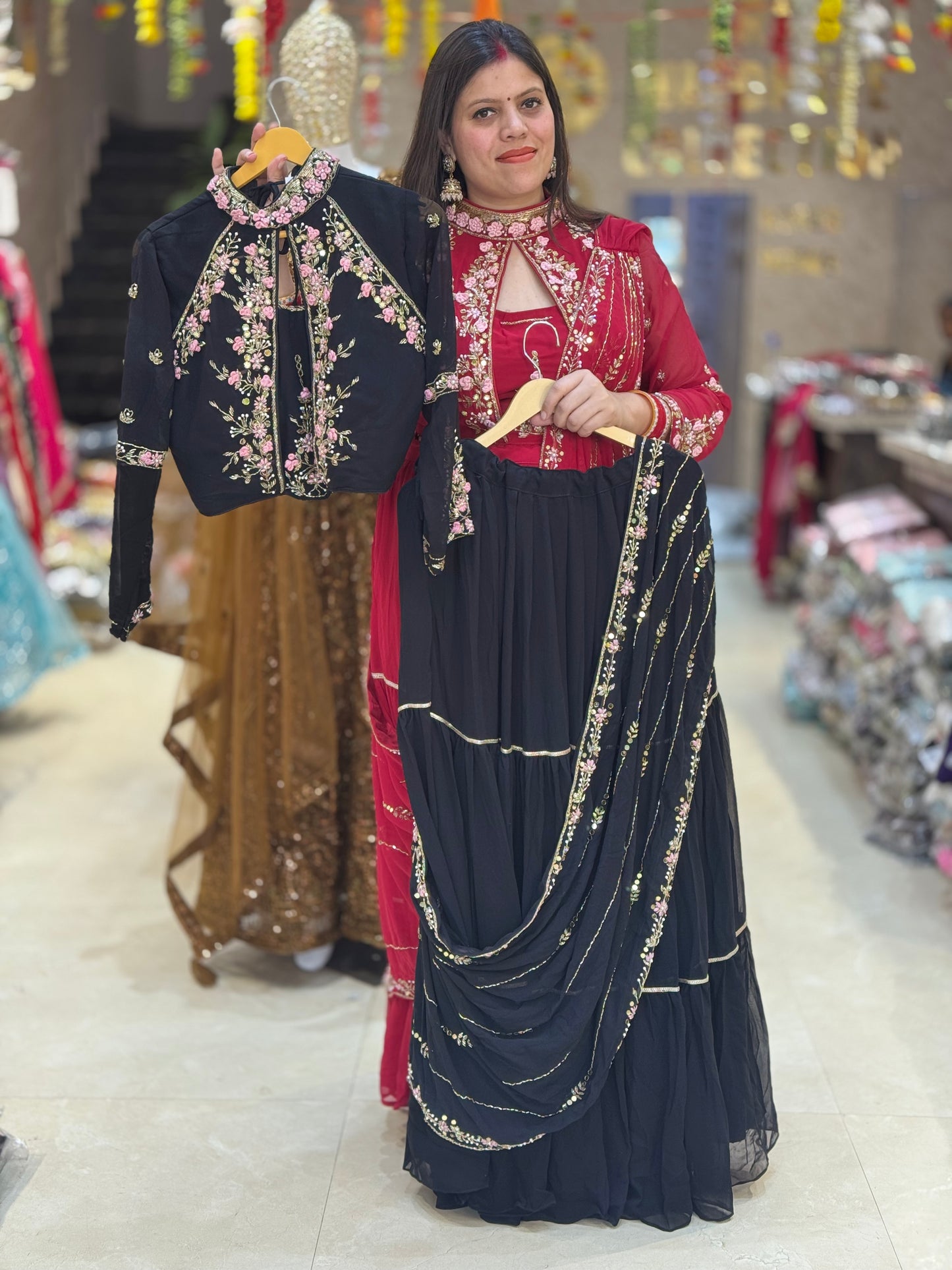 PURE GEORGET BEAUTIFUL LEHNGA SAREE