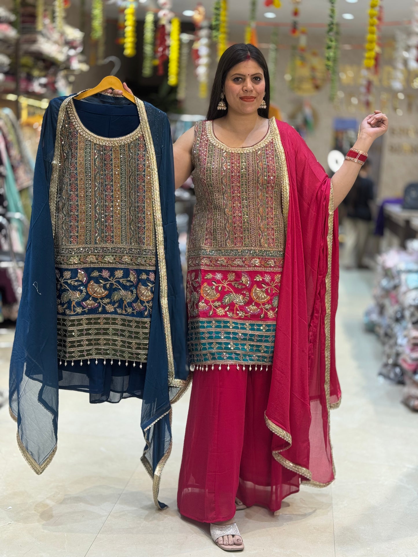 GEORGETE SUIT WITH HAND EMBROIDRY BY INDIPEHNAWA