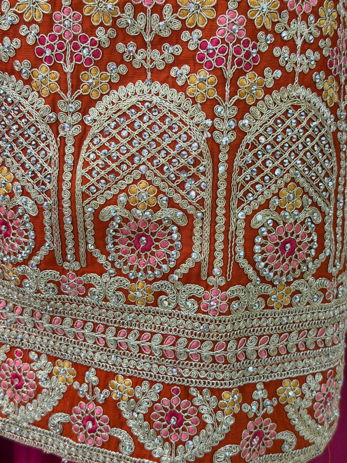 PURE CHINON PARTY WEAR DUAL COLORED ZARI WORK/THREAD WORK/MIRROR WORK SUIT WITH ZAFFA (ARTICAL-0.1)