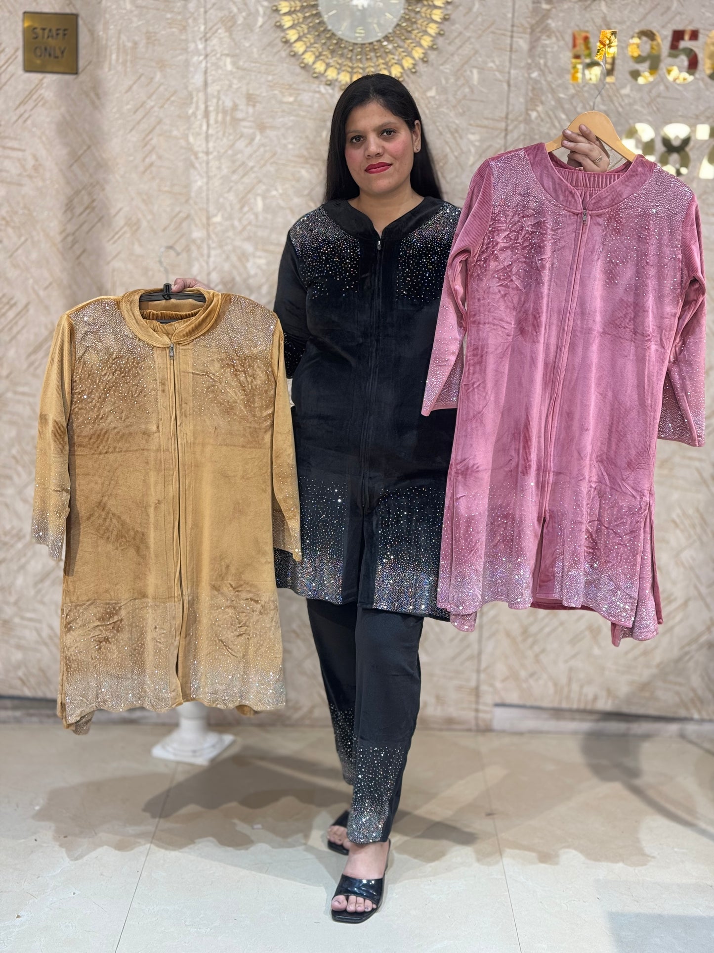 Zipper Premium Cotrize Velvet Co-ord Set: Luxe & Stylish