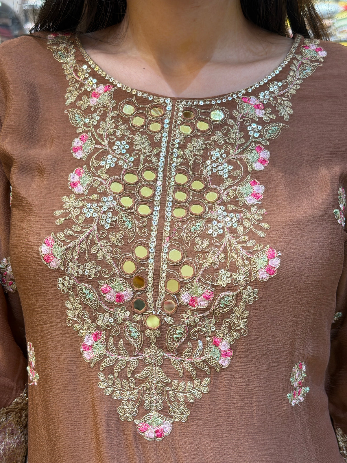 RUST HAND WORK BEAUTIFUL DESIGN SUIT