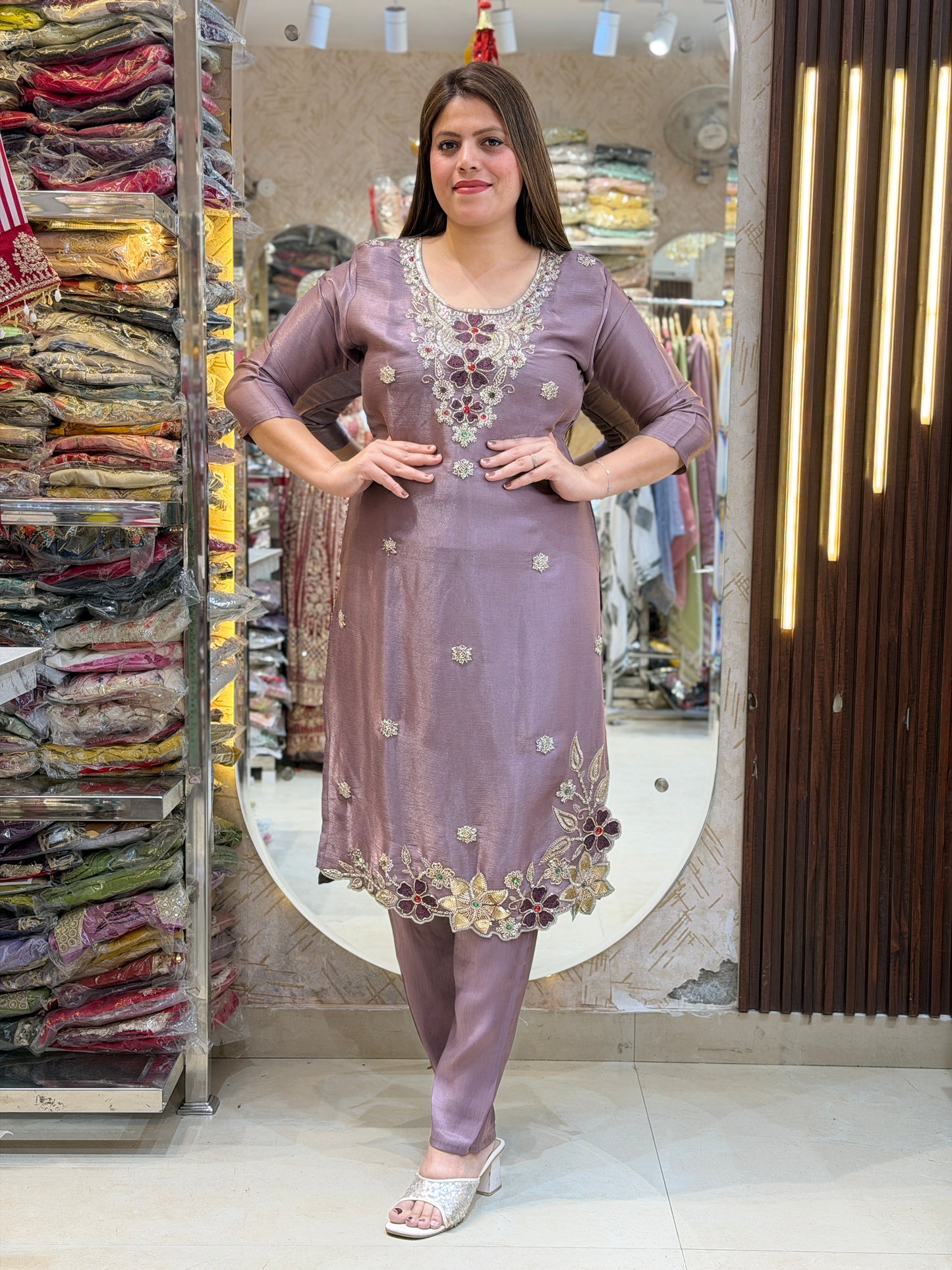PURPLE PREMIUM HANDWORK WITH BEAUTIFUL DUPPTA SUIT