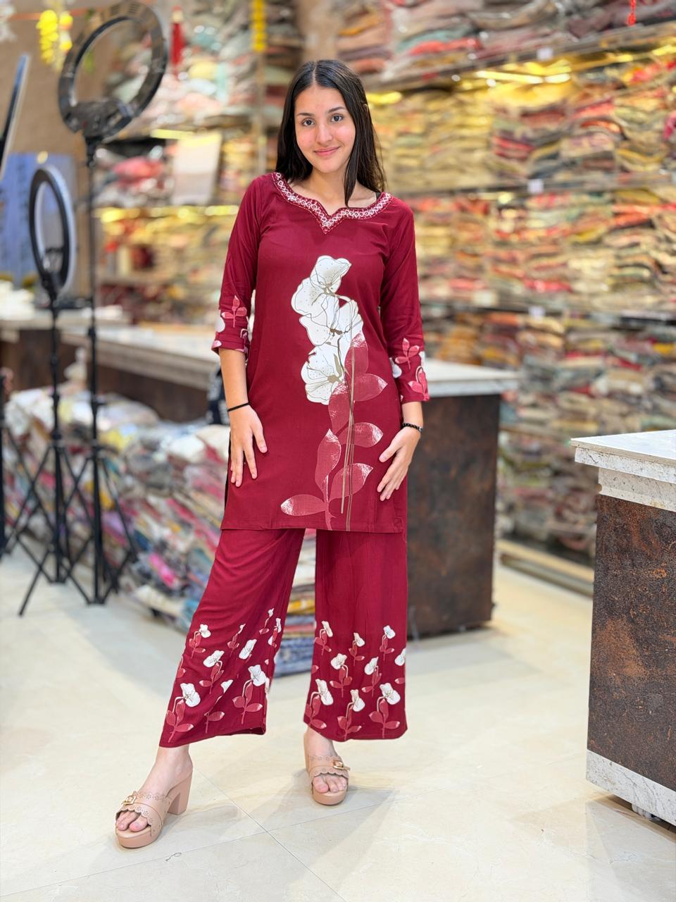 PURE COTTON FLORAL 2 PIECE CO ORD SET