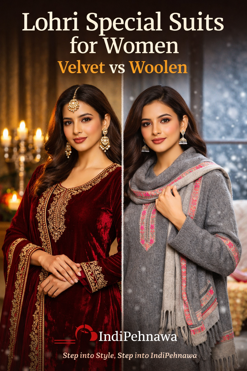 Best Lohri Outfits for Women – Velvet & Winter Suits to Celebrate in Style