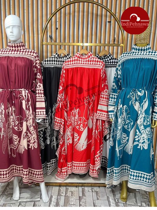 Traditional Shaka Laka  Dress in Crêpe Cotton – Elegant & Easy to Wear