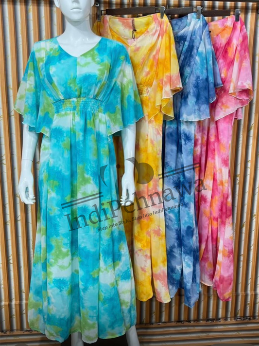 Summer Shimmer Dress with Alif Laila Sleeves – Breezy Glamour for Sunny Days