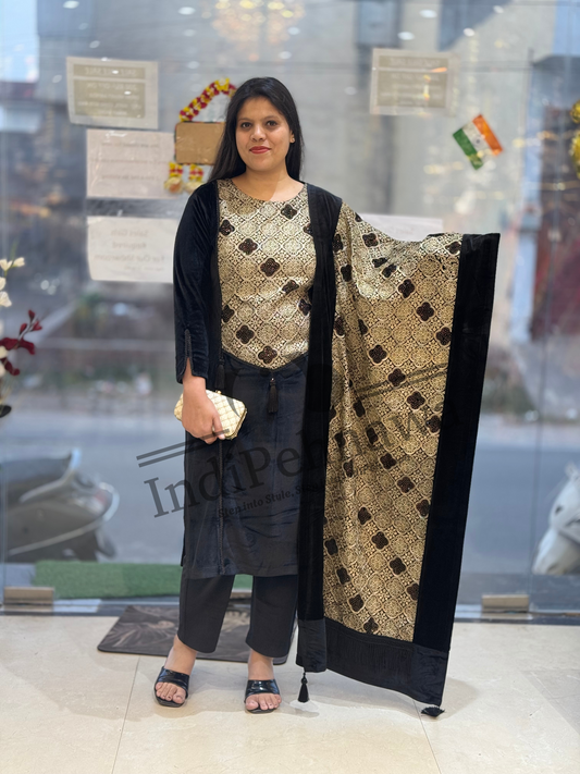 Black Premium Velvet Suit with Thread & Sirovski Work – Shop in Jalandhar | Arsh Wardrobe Collection