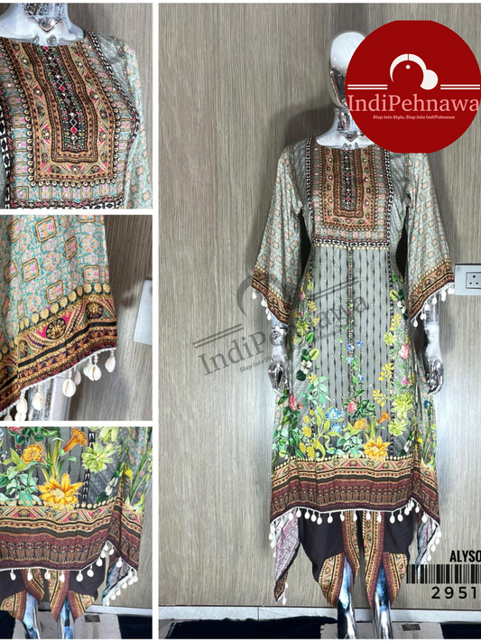 Elegant Crape Dhoti Suit with Embroidery – Jalandhar Edition