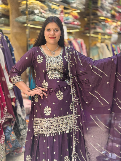 Stunning Chinon Lehenga with Long Choli – A Majestic Look for Every Occasion