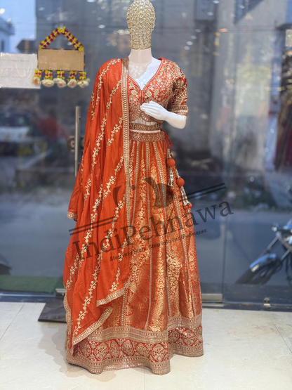 Royal Brocade Silk Lehengas – Indipehnawa’s Finest Collection