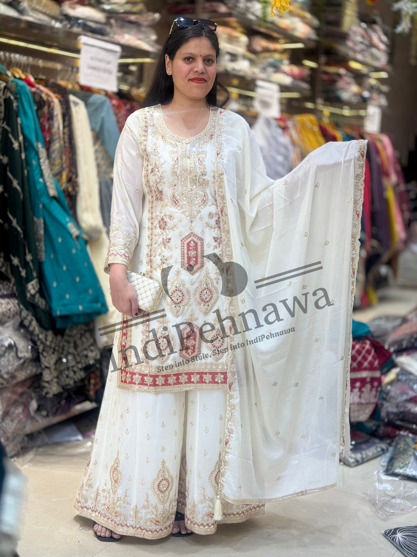Graceful Tilla Embroidered Chinon Suit – Elevate Your Ethnic Wardrobe