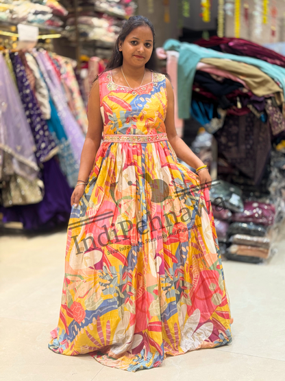 Chinon Gown with Exquisite Full Cutdana Work – Elegant & Stylish