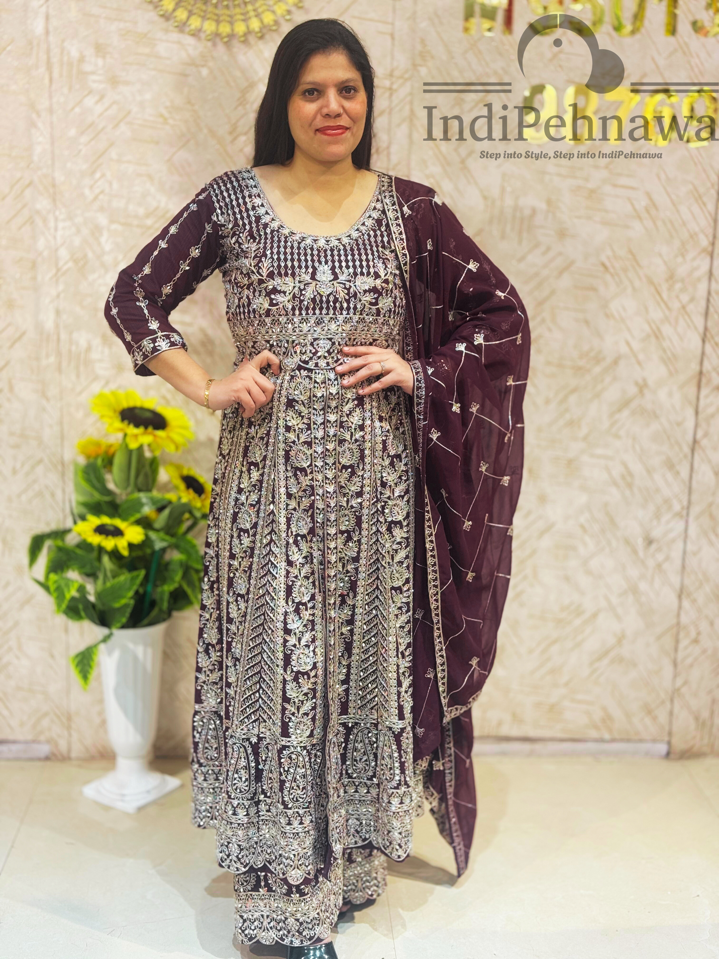 Stunning Front Cut Georgette Party Wear Plazo Suit – Premium Quality & Style