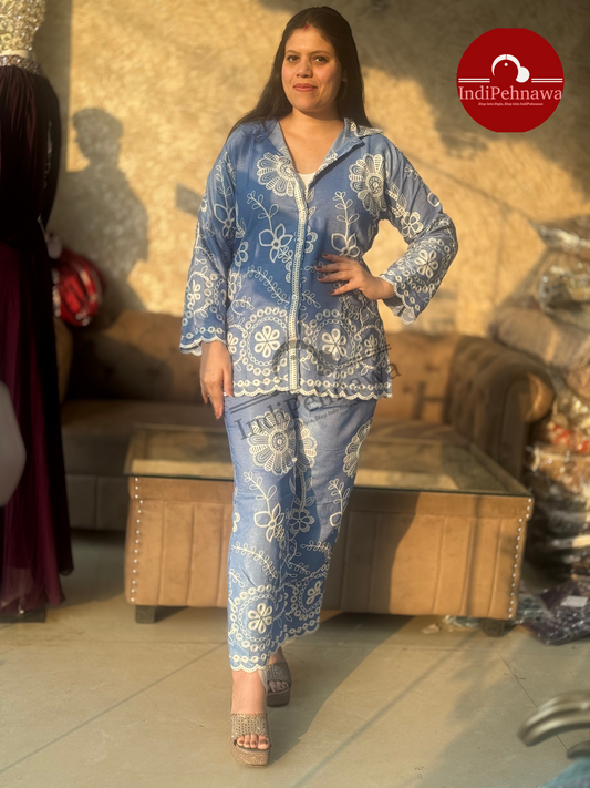 Elegant Thread Work Co-ord Set – Handcrafted Grace in Every Stitch