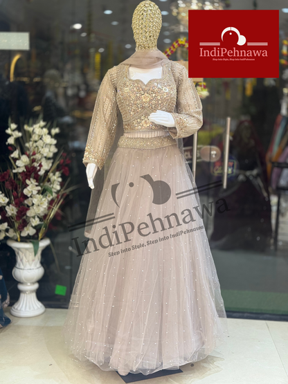 Heavy Party Wear Net Lehenga with Sippy Work – Elegant & Designer Collection