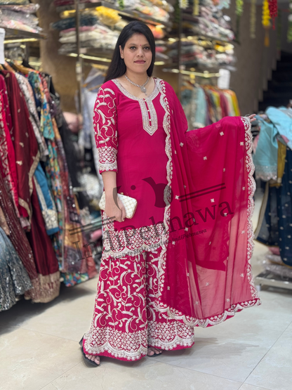 Sitaara Sharara: Starry Elegance with Original Zircon Stones