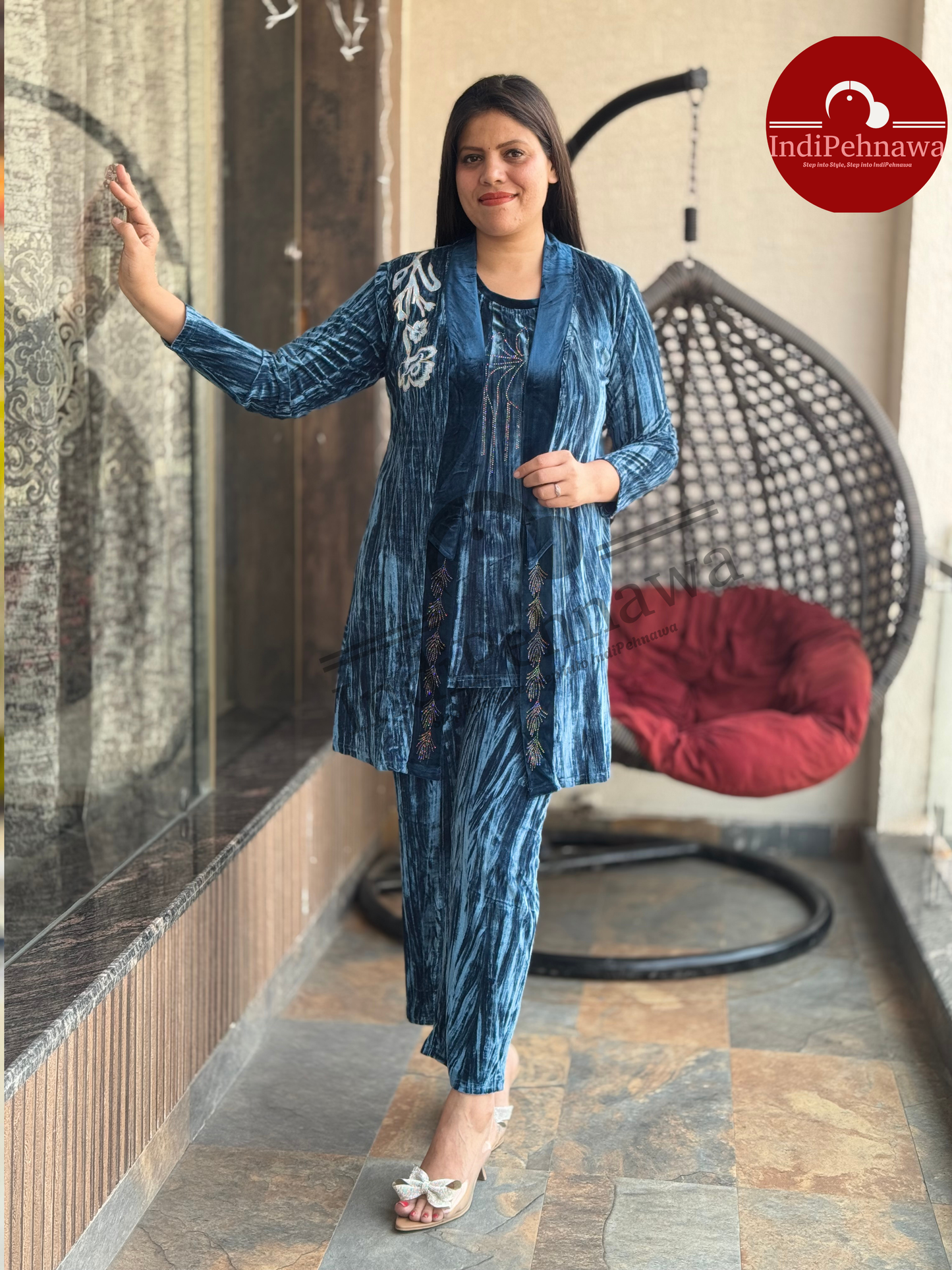 CRUSH VELVET 3 PC CORDSET