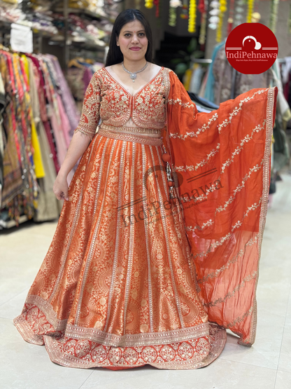 Royal Brocade Silk Lehengas – Indipehnawa’s Finest Collection