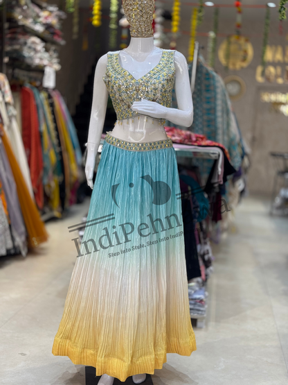 Wedding Special Multicolour Lehenga with Intricate Thread Work – Jalandhar Collection